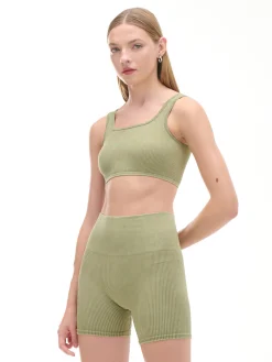 Cropp Koszulki, Topy*Gładki oliwkowy top zielony