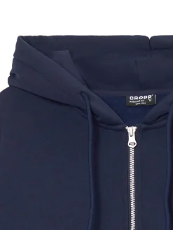 Cropp Bluzy*Granatowa rozpinana bluza z kapturem granatowy