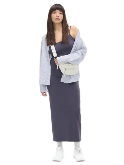 Cropp Sukienki, Kombinezony*Granatowa sukienka maxi szary