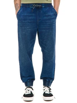 Cropp Jeansy*Granatowe jeansowe joggery regular surowygranatowy