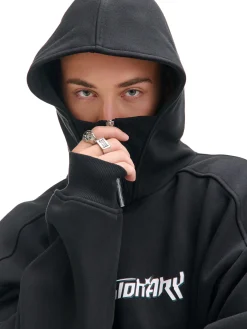 Cropp Bluzy*Gruba bluza z kapturem czarny