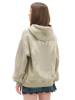 Cropp Bluzy*Jasna bluza z kapturem i nadrukami kremowy
