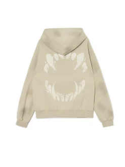 Cropp Bluzy*Jasna bluza z kapturem i nadrukami kremowy