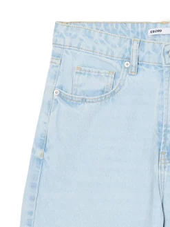 Cropp Jeansy*Jasne jeansy mom z wysokim stanem niebieski
