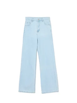 Cropp Jeansy*Jasne jeansy retro wide leg niebieski