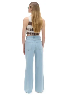 Cropp Jeansy*Jasne jeansy wide leg niebieski