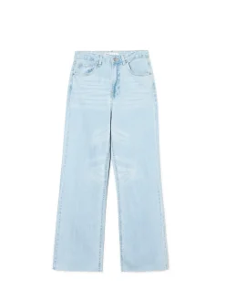 Cropp Jeansy*Jasne jeansy wide leg niebieski