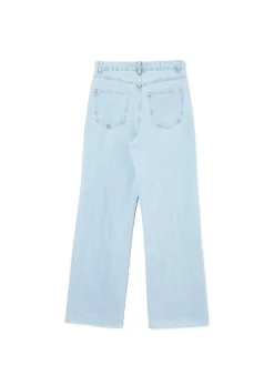 Cropp Jeansy*Jasne jeansy wide leg niebieski