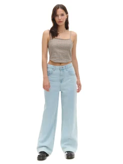 Cropp Jeansy*Jasne jeansy wide leg PETITE niebieski