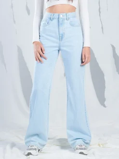 Cropp Jeansy*Jasne jeansy wide leg TALL niebieski