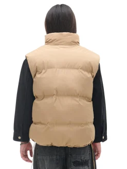 Cropp Kurtki, Płaszcze*Jasnobrązowa pikowana kamizelka z regulacją brązowy