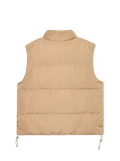 Cropp Kurtki, Płaszcze*Jasnobrązowa pikowana kamizelka z regulacją brązowy