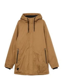 Cropp Kurtki Zimowe|Kurtki, Płaszcze*Jasno płaszcz z kapturem brązowy