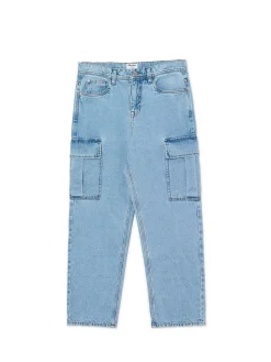 Cropp Jeansy*Jasnoe jeansy loose cargo niebieski