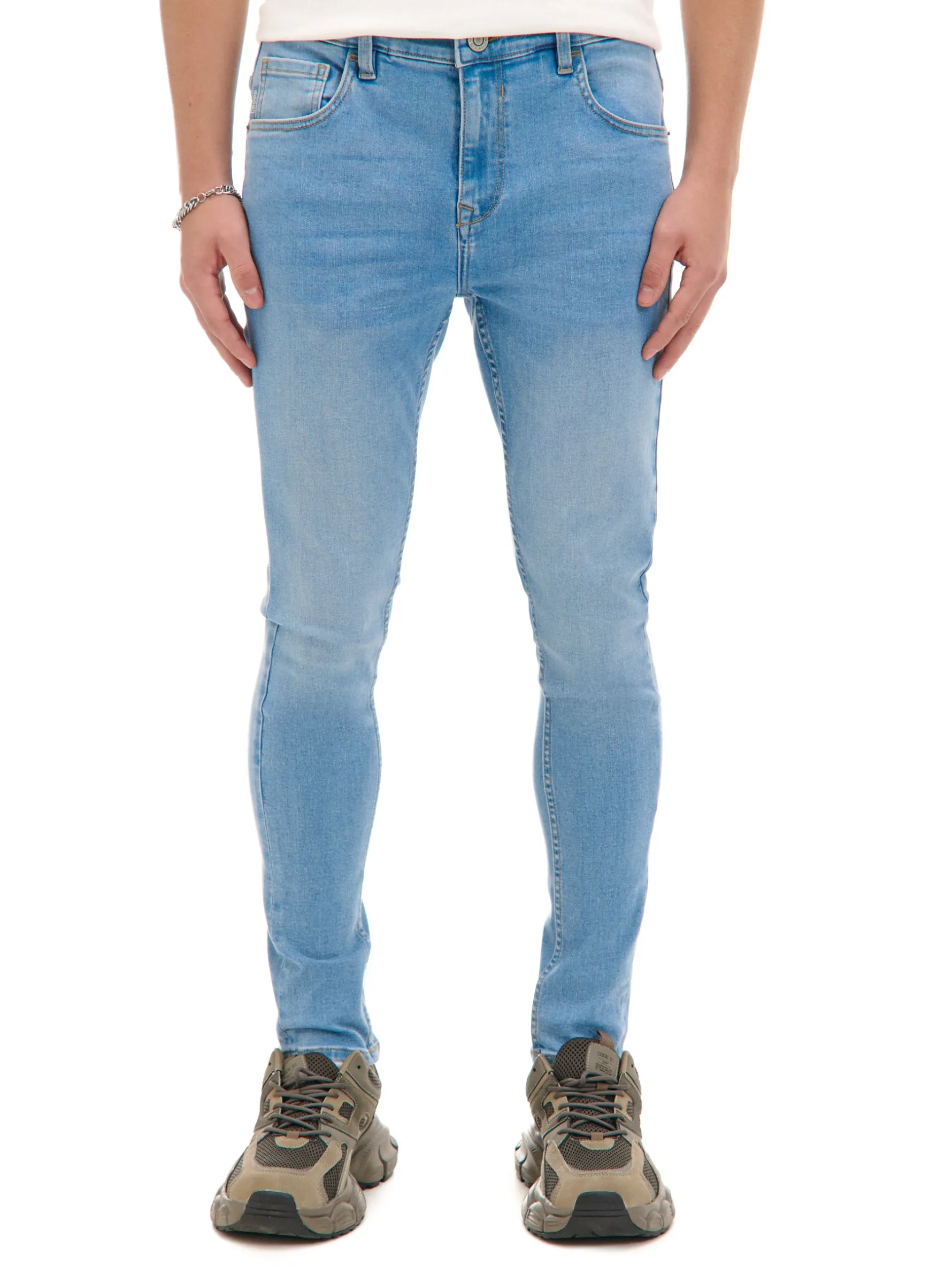 Cropp Jeansy*Jasnoe jeansy skinny niebieski