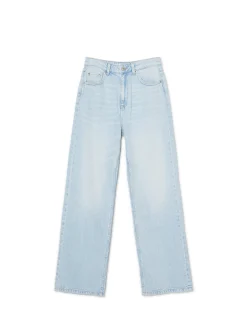 Cropp Jeansy*Jasnoe jeansy wide leg niebieski