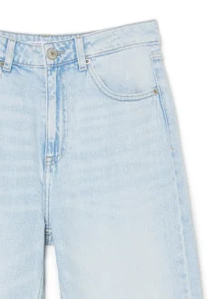 Cropp Jeansy*Jasnoe jeansy wide leg niebieski