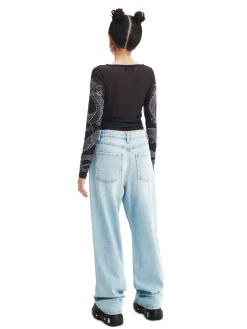 Cropp Jeansy*Jasnoe jeansy wide leg niebieski
