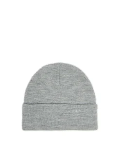 Cropp Czapki|Basic*Jasnoszara czapka beanie z naszywką jasnyszary