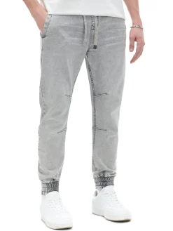 Cropp Jeansy*Jasnoszare jeansowe joggery chino jasnyszary