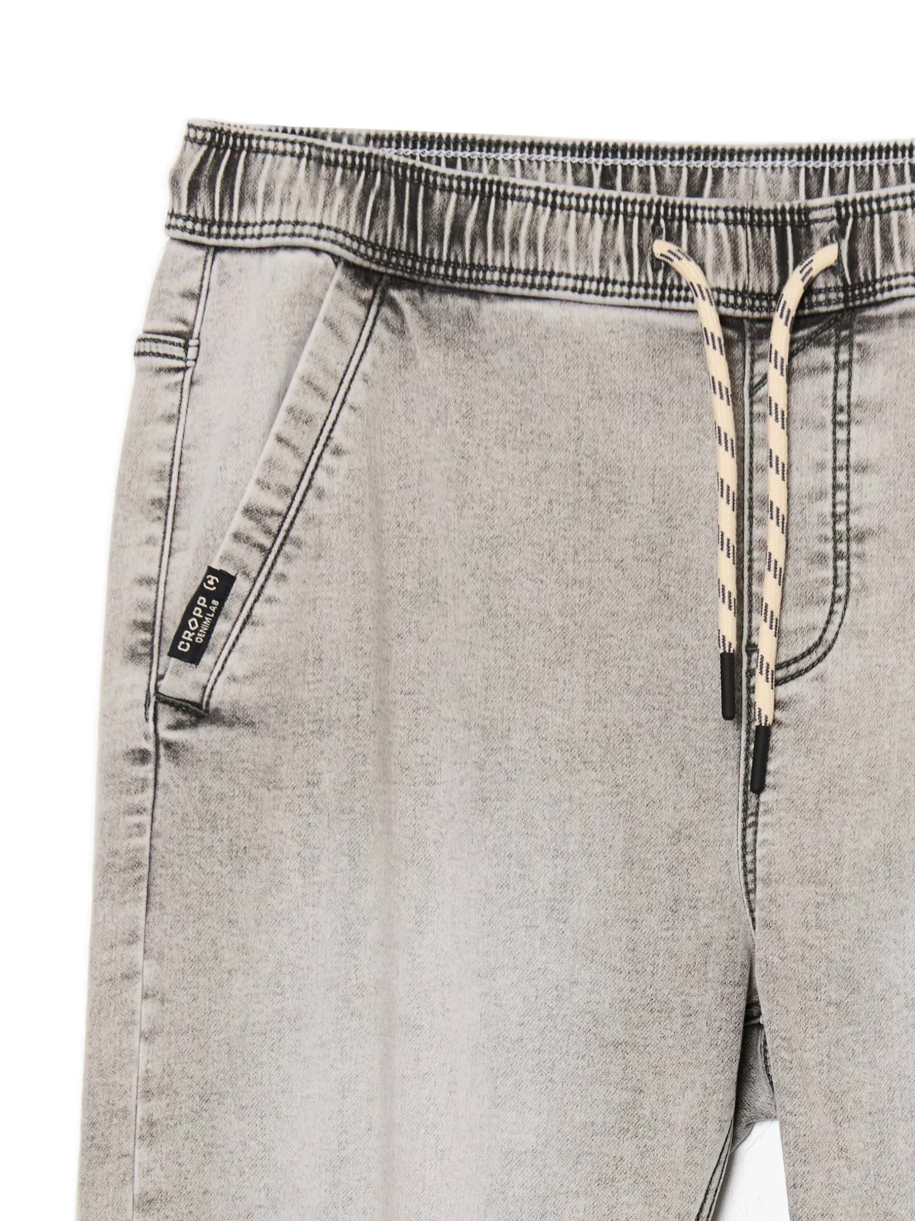 Cropp Jeansy*Jasnoszare jeansowe joggery regular jasnyszary