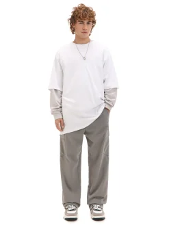 Cropp Spodnie*Jasnoszare spodnie jogger loose jasnyszary