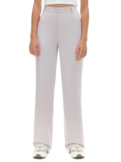 Cropp Spodnie*Jasnoszare spodnie z wysokim stanem jasnyszary