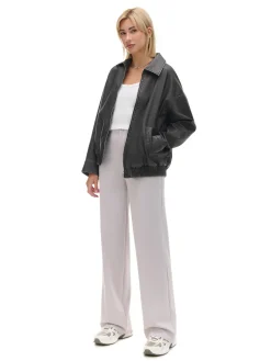 Cropp Spodnie*Jasnoszare spodnie z wysokim stanem jasnyszary