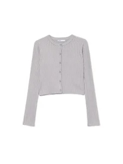 Cropp Swetry*Jasnoszary kardigan z guzikami jasnyszary