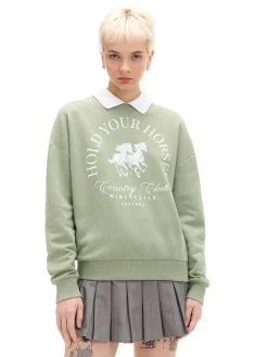 Cropp Bluzy*Jasnozielona bluza z kołnierzykiem zielony