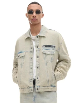 Cropp Denim|Sety*Jeansowa kurtka katanka oversize jasnyszary