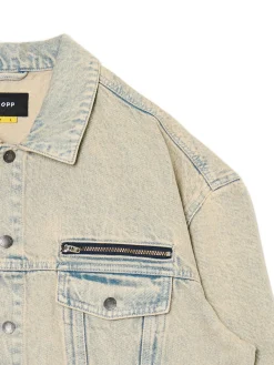 Cropp Denim|Sety*Jeansowa kurtka katanka oversize jasnyszary