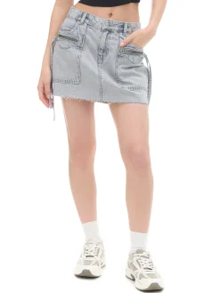 Cropp Spódnice*Jeansowa spódnica mini jasnyszary