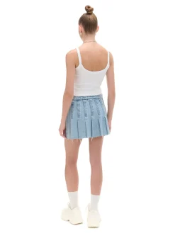 Cropp Spódnice*Jeansowa spódniczka z zakładkami błękitny