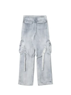 Cropp Jeansy*Jeansy baggy z efektem sprania jasnyszary