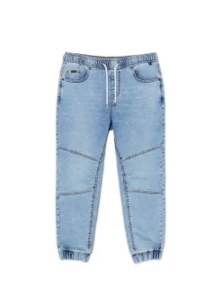 Cropp Jeansy*Jeansy jogger z ozdobnymi przeszyciami niebieski