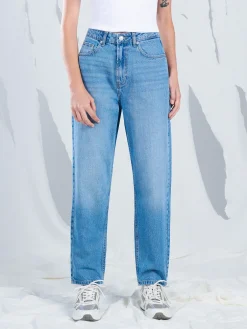 Cropp Jeansy*Jeansy mom z wysokim stanem niebieski