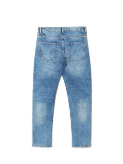 Cropp Jeansy*Jeansy regular z efektem sprania niebieski