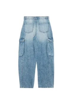 Cropp Jeansy*Jeansy skater z efektem sprania niebieski