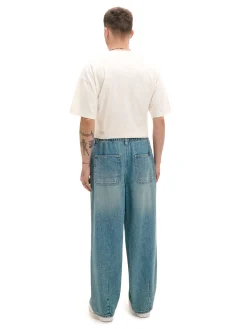 Cropp Jeansy*Jeansy skater z gumą w pasie niebieski