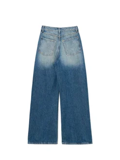 Cropp Jeansy*Jeansy wide leg typu barrel niebieski