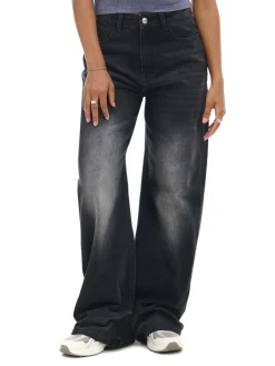 Cropp Jeansy*Jeansy wide leg typu barrel czarny