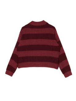Cropp Swetry*Jesienny sweter w paski kasztanowy