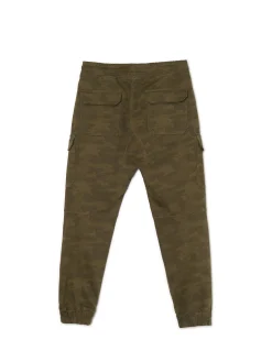 Cropp Spodnie*Joggery cargo z nadrukiem camo zielony