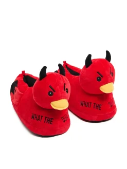 Cropp Cozy|Cozy*Kapcie diabelne kaczki czerwony