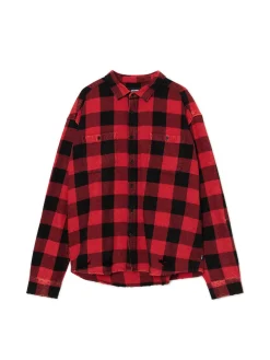 Cropp Koszule*Koszula w kratę z postrzępieniami czerwony