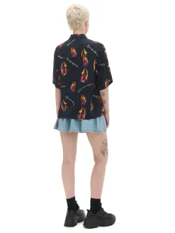 Cropp Koszule, Bluzki*Koszula z nadrukiem z różami czarny