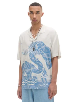 Cropp Koszule*Koszula z wiskozy ze zwierzęcym motywem kremowy