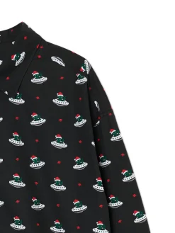 Cropp Ubrania Świąteczne|Koszule*Koszula ze świąteczną inwazją obcych czarny