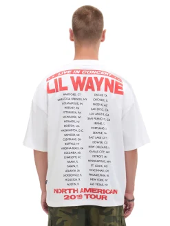 Cropp Koszulki*Koszulka Lil Wayne z trasą koncertową biały